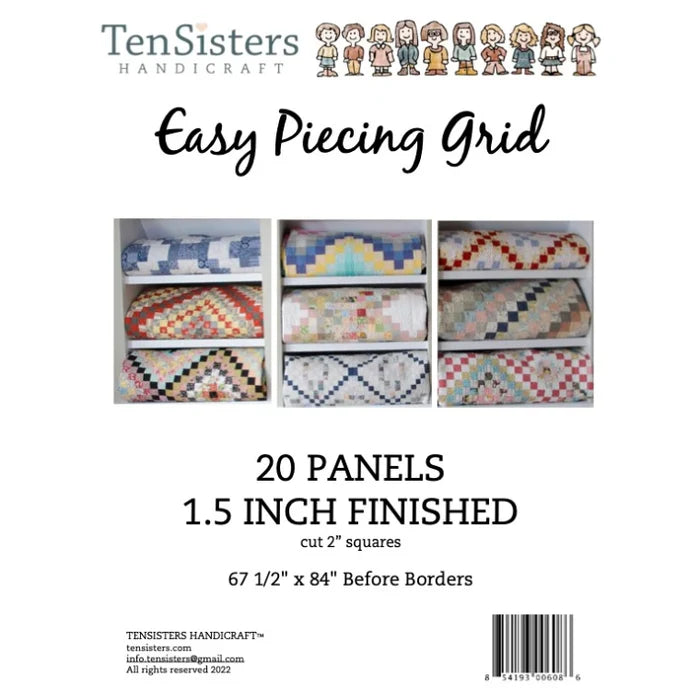 Easy Piecing Grid  20 Panels 1.5" Finished