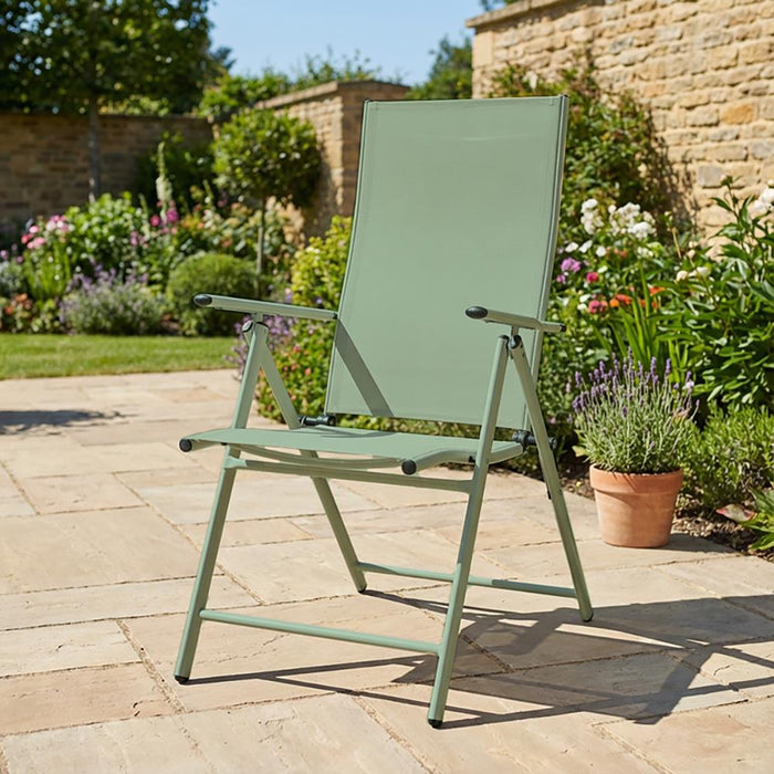 The Garden Collection Textilene Multi Position Chair - Light Green