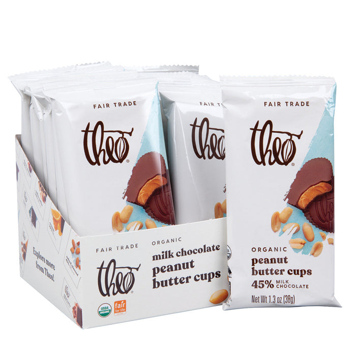 Theo Milk Chocolate Peanut Butter Cup Candy - 12 Count