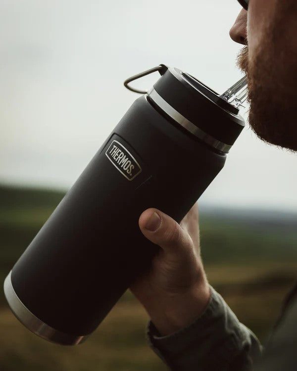 Thermos Icon Flip Lid Water Bottle - Granite Black | 1.2L