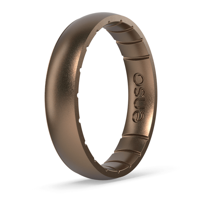 Elements Classic Thin Silicone Ring - Bronze