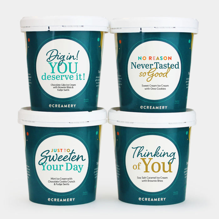 Photo of eCreamery's Just Because 4 pint ice cream gift