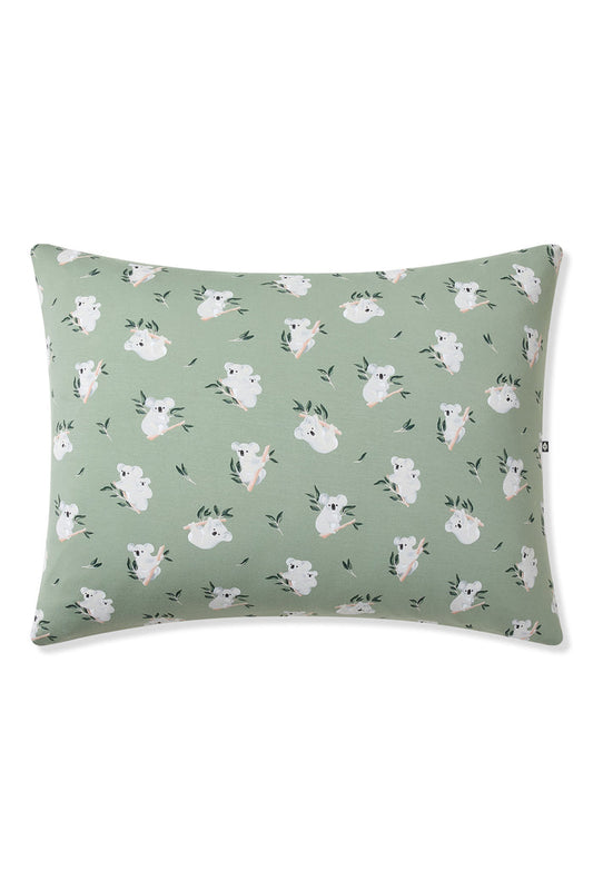Front of the Toddler Pillowcase in Koala on a white surface