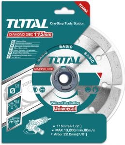 TOTAL DRY DIAMOND, WET AND DRY CUTTING DISC  4 1/2" X 7/8" (115 X 22MM) TAC2111153 ebuystt