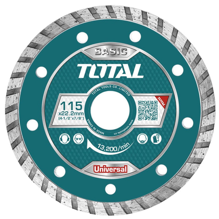 TOTAL Turbo Diamond Blade, Wet and Dry Cutting Disc 4 1/2" x 7/8" (115 X 22MM)  TAC2131153 ebuystt