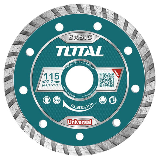 TOTAL Turbo Diamond Blade, Wet and Dry Cutting Disc 4 1/2" x 7/8" (115 X 22MM)  TAC2131153 ebuystt