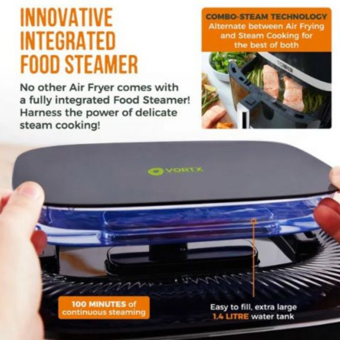 Tower Vortx 1700W 7L Steam Air Fryer - Black | T17101 from Tower - DID Electrical