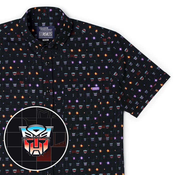 RSVLTS XS RSVLTS® Transformers "(logo)" _ KUNUFLEX Short Sleeve Shirt Transformers "(logo)" _ KUNUFLEX Short Sleeve Shirt