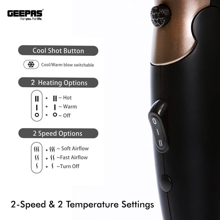 1600W Powerful Travel Hair Dryer with Foldable Handle Hair Dryer Geepas | For you. For life.