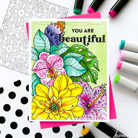 Tropical Vibes Digital Stamp - Alex Syberia Designs