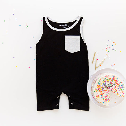 TroubleBoy® Black Shorts Romper