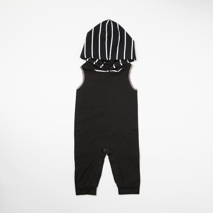 TroubleBoy® Blank Black Romper with Hood