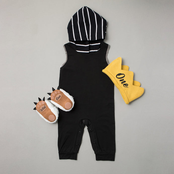 TroubleBoy® Blank Black Romper with Hood