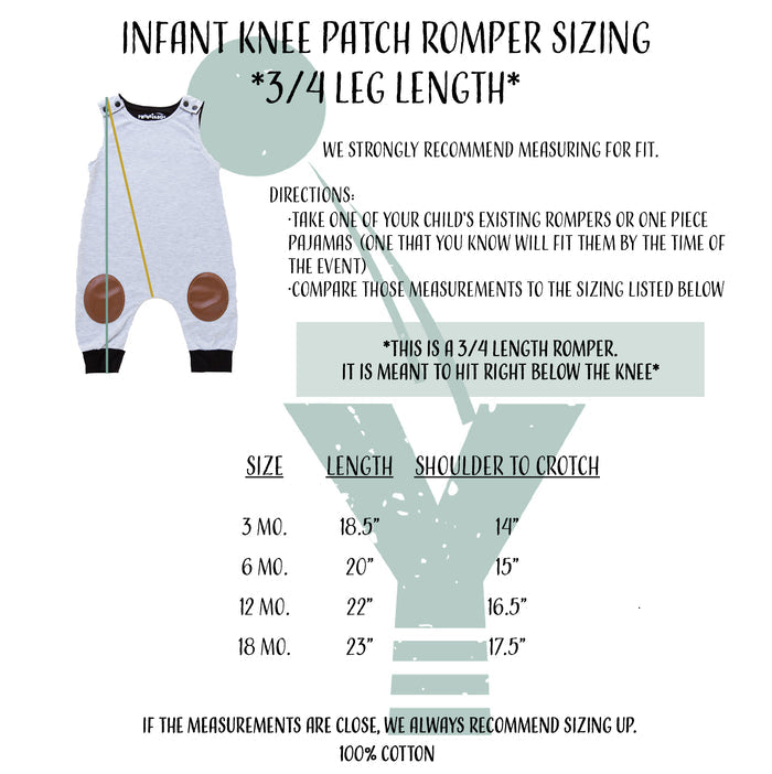 TroubleBoy® Knee Patch Gray Blank Romper
