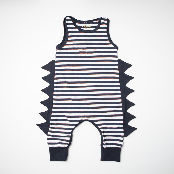 TroubleBoy® Navy & White Blank Romper