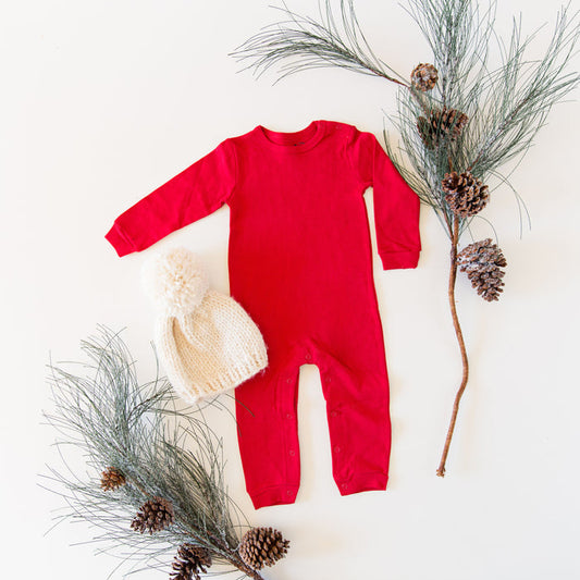 TroubleBoy® Red Long Sleeve Blank Romper