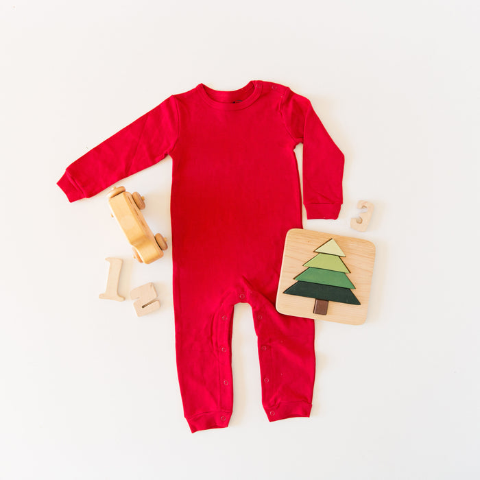 TroubleBoy® Red Long Sleeve Blank Romper