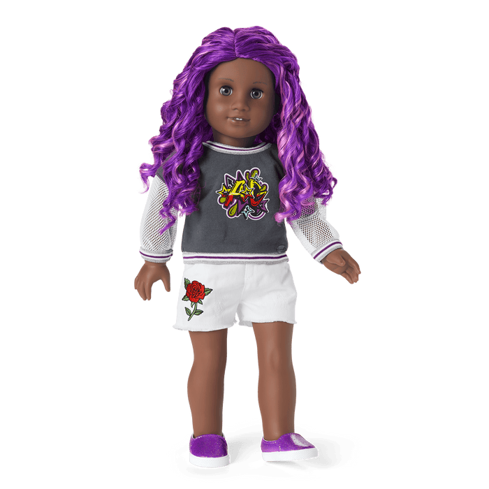 Truly Me™ 18-inch Doll #91 with curly purple hair