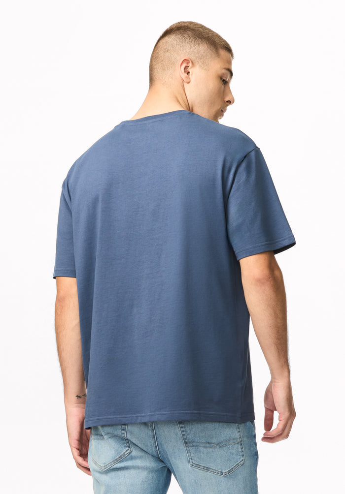 Tulian Men's Buffalo Graphic Tee, Vintage Indigo - BM24965