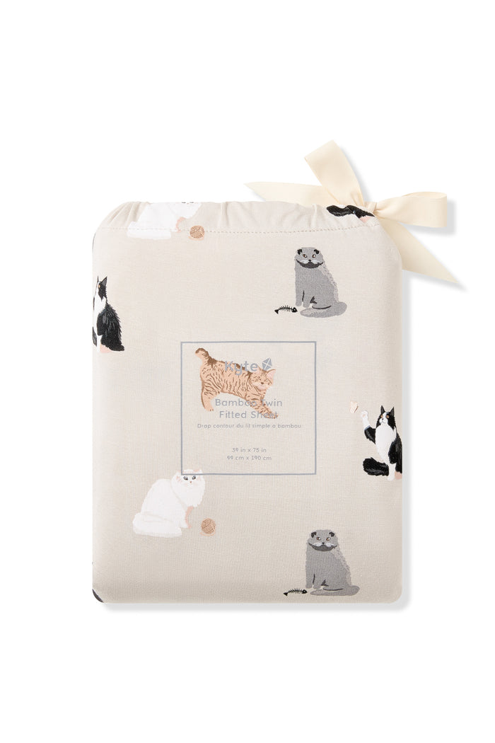 Twin Sheet in Fluffy Cat shown in its packaging