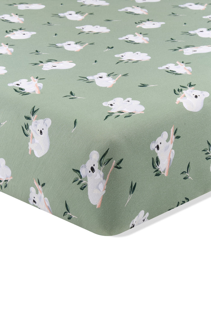 The corner of the Twin Sheet in Koala on a mattress