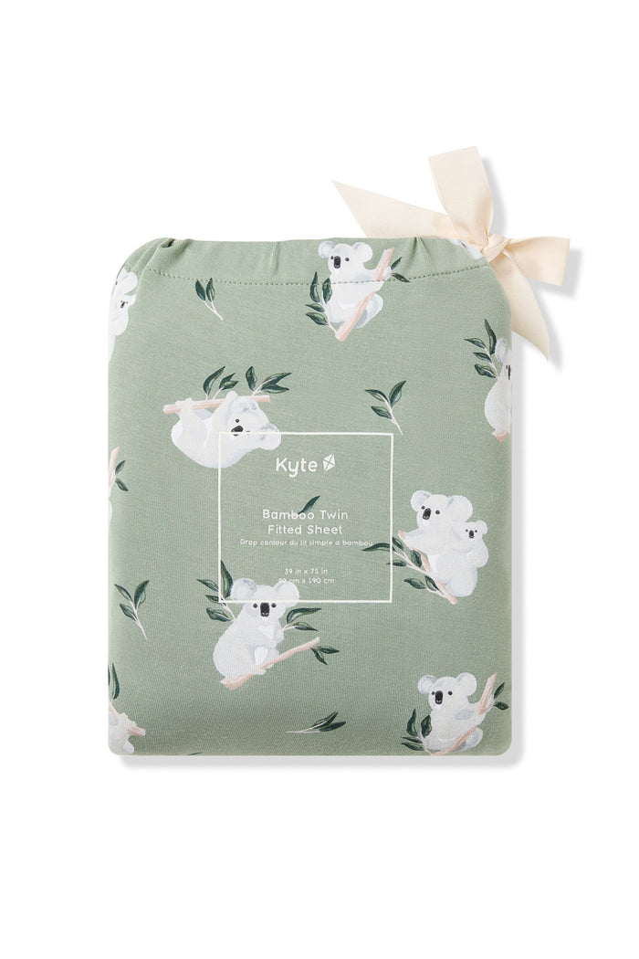Twin Sheet in Koala shown in its packaging