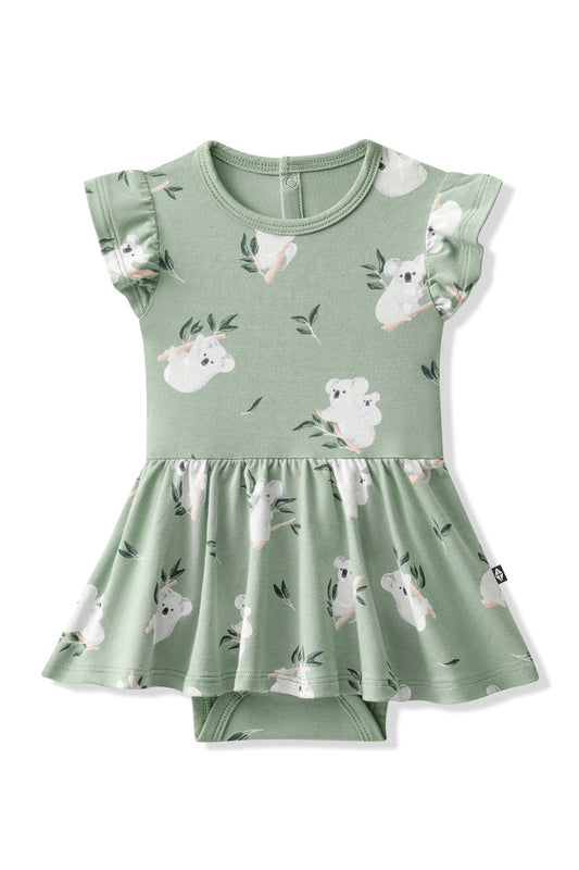 Product photo of the Twirl Bodysuit Dress in Koala