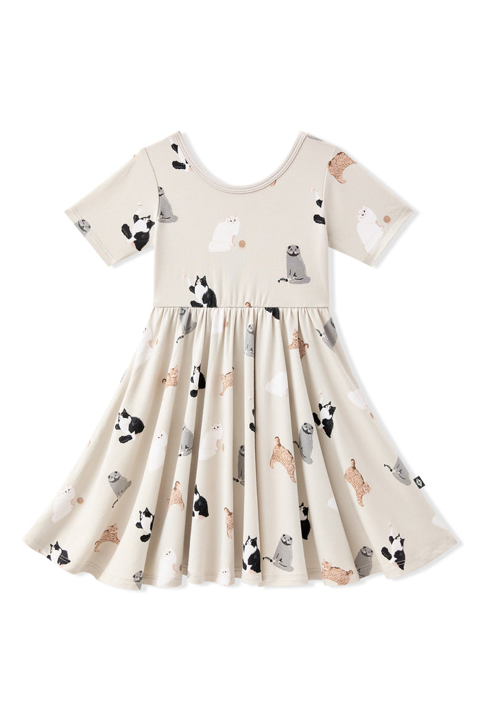 Product photo of the Twirl Dress in Fluffy Cat