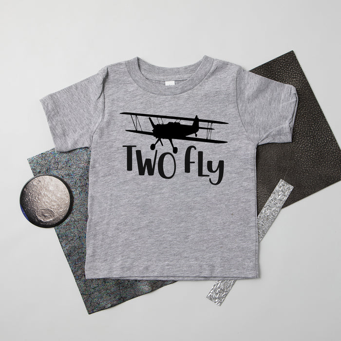 "Two Fly" Airplane Themed 2nd Birthday Personalized T-shirt/Bodysuit