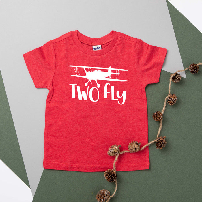 "Two Fly" Airplane Themed 2nd Birthday Personalized T-shirt/Bodysuit