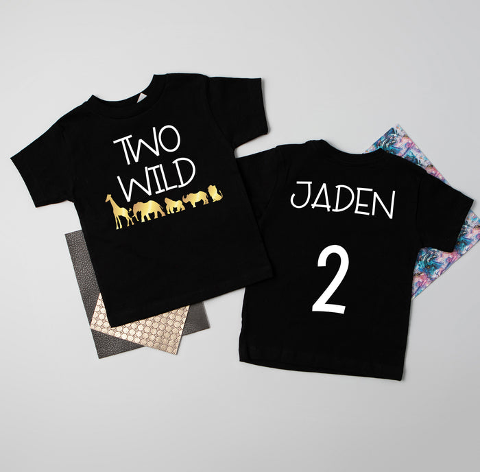 "Two Wild" Jungle Themed Second Birthday T-shirt/Bodysuit