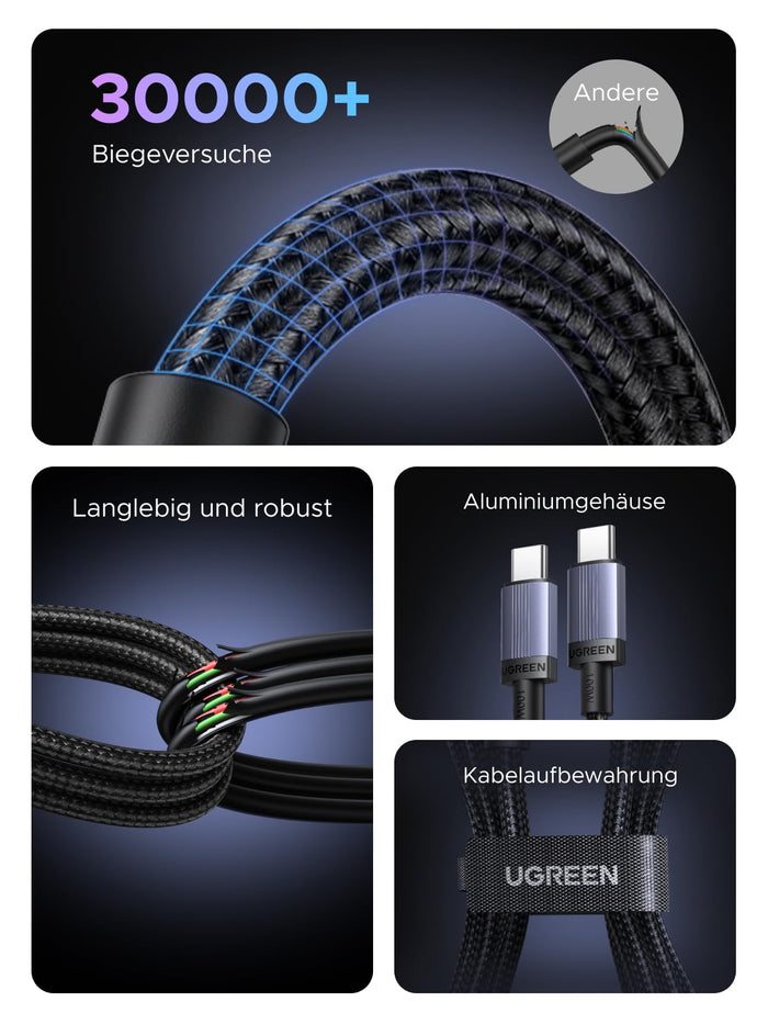 UGREEN 100W USB - C Cable PD 3.0 with E - Marker Chip - UGREEN EU