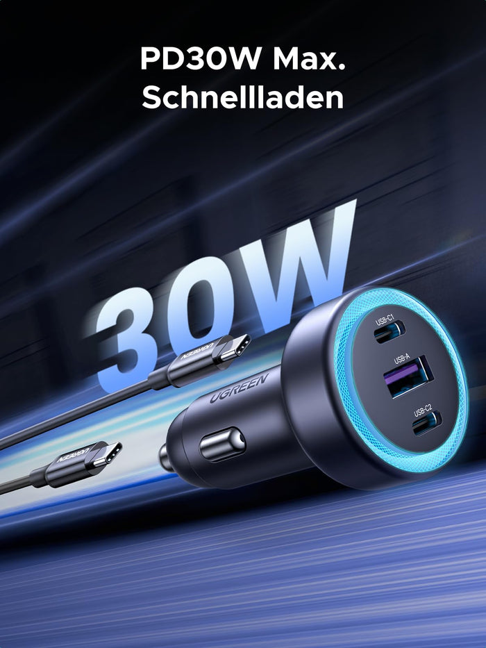 UGREEN 30W 3 - Port USB - C Car Charger - UGREEN EU