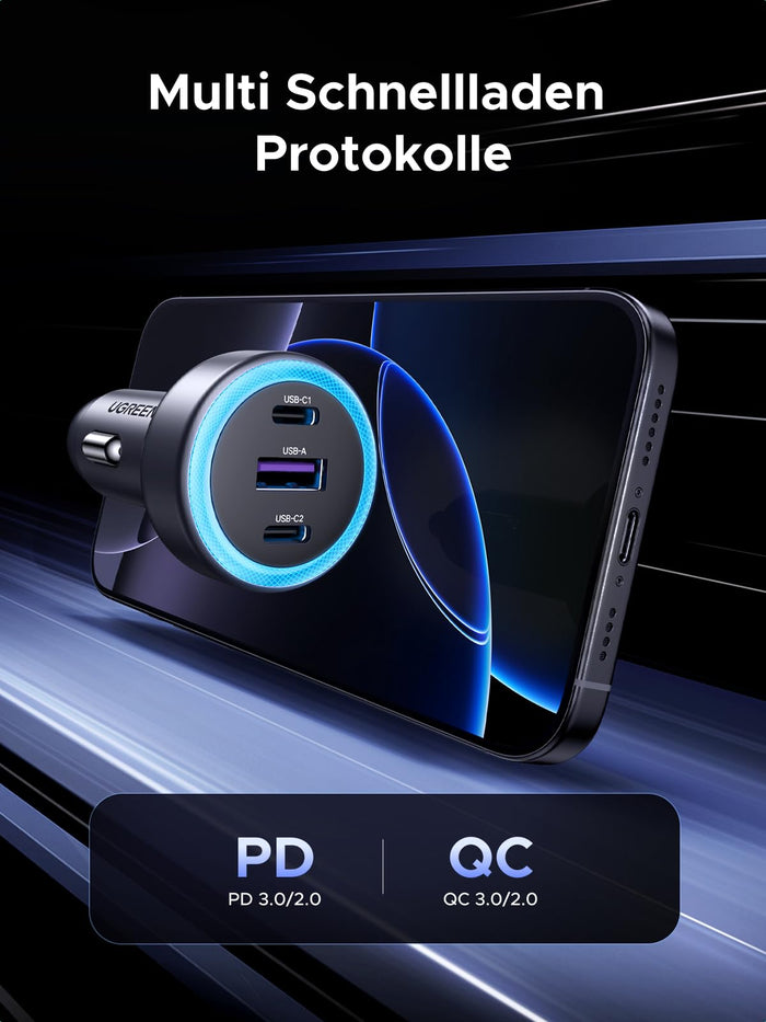 UGREEN 30W 3 - Port USB - C Car Charger - UGREEN EU