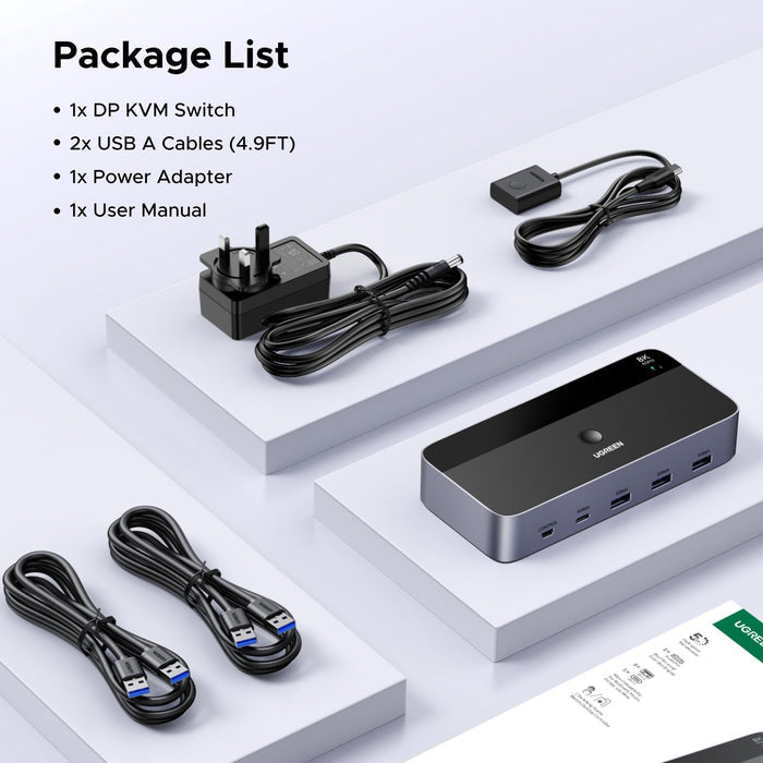 UGREEN KVM Switch (2 Computers, 2 Monitors, 8K@60Hz) - UGREEN EU
