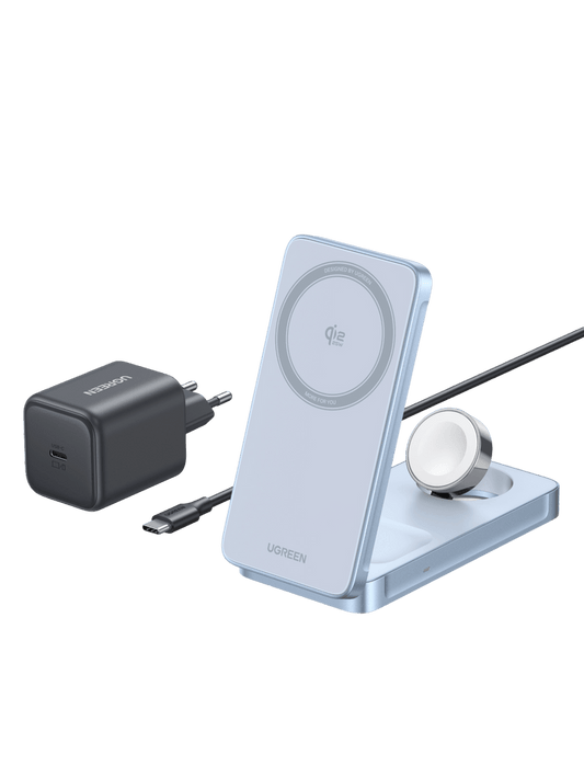 UGREEN MagFlow 3 - in - 1 Magnetic Wireless Charger (Qi2 25W, MagSafe - Compatible) - UGREEN EU
