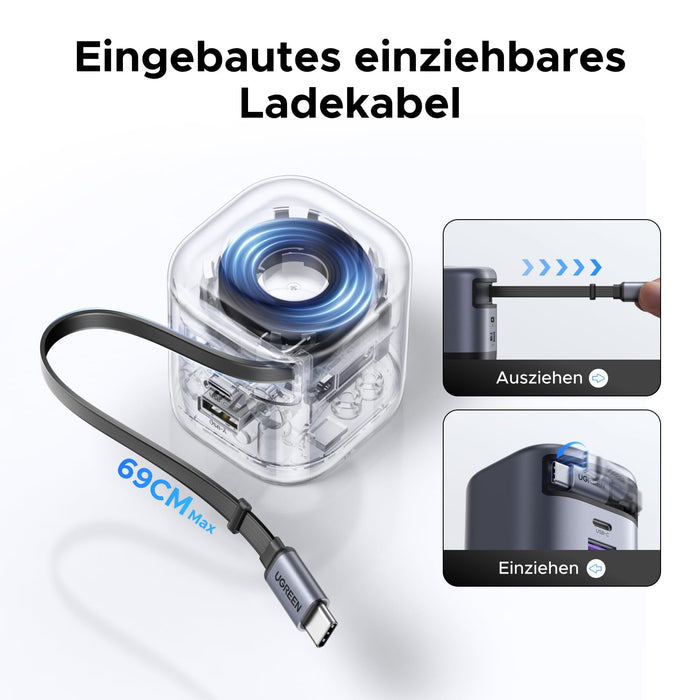 UGREEN Nexode 45W Charger with Retractable USB - C Cable - UGREEN EU