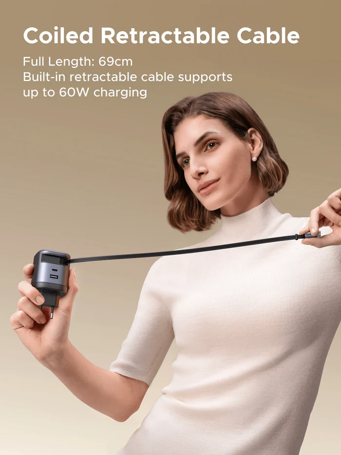 UGREEN Nexode 65W Charger with Retractable USB - C Cable - UGREEN EU