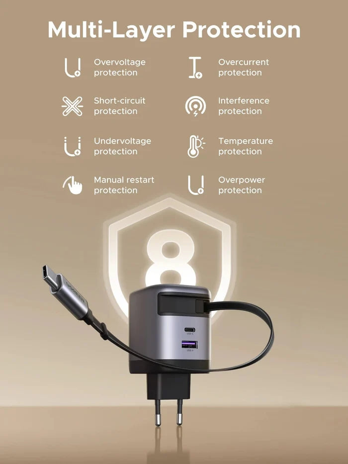 UGREEN Nexode 65W Charger with Retractable USB - C Cable - UGREEN EU