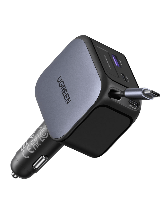 UGREEN Nexode Car Charger 145W with Retractable USB - C Cable - UGREEN EU