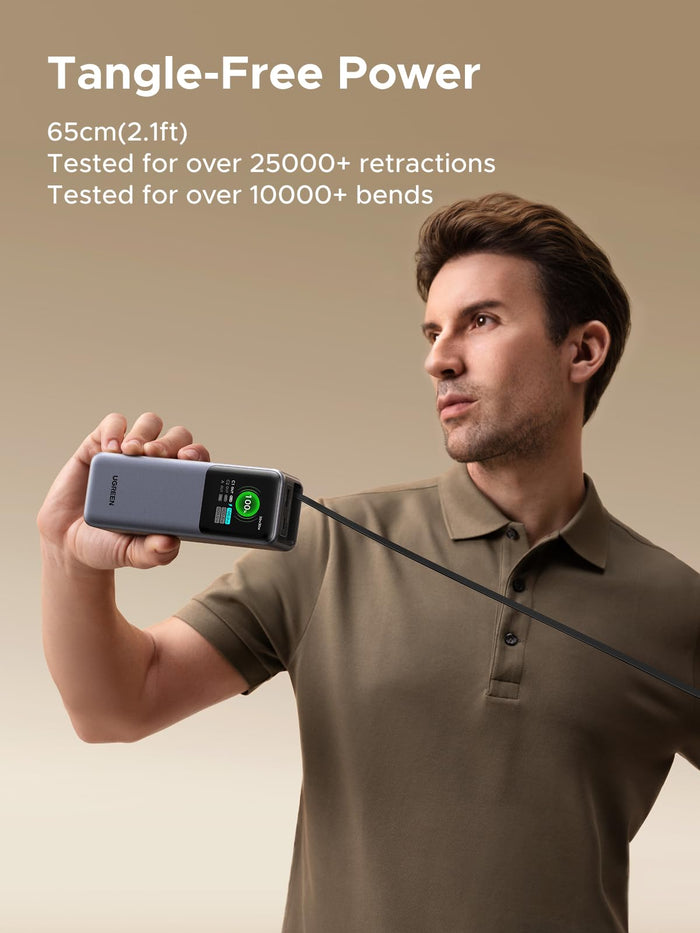 UGREEN Nexode Power Bank 20000mAh 165W with Retractable USB - C Cable - UGREEN EU