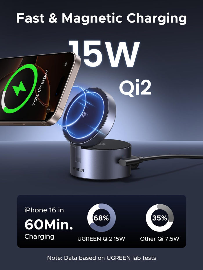 UGREEN UNO 3 - in - 1 Magnetic Wireless Charger 25W (MagSafe compatible) - UGREEN EU