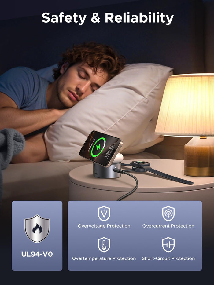 UGREEN UNO 3 - in - 1 Magnetic Wireless Charger 25W (MagSafe compatible) - UGREEN EU