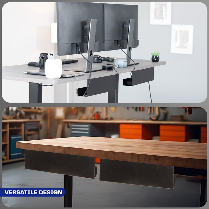 Cable trays shown in various settings, displaying their versatile use.