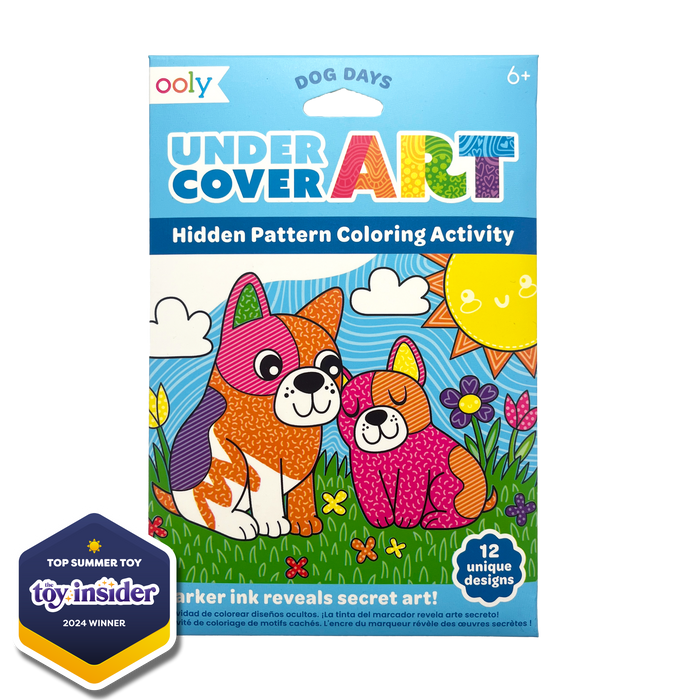 Undercover Art Hidden Pattern Coloring Activity Art Cards - Dog Days - 12 Cards