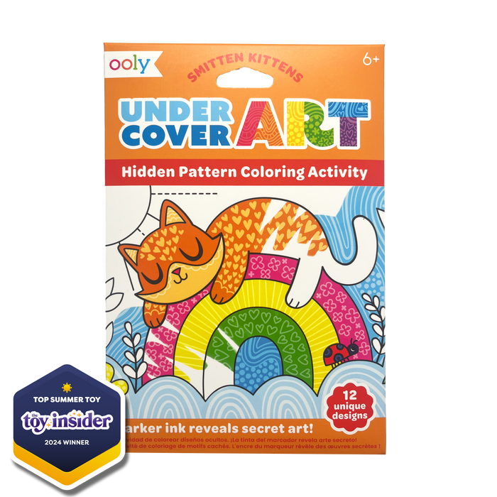 Undercover Art Hidden Pattern Coloring Activity Art Cards - Smitten Kittens - 12 Cards