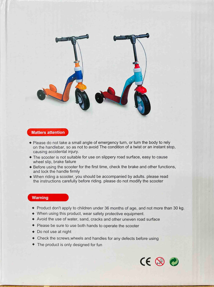Variable Childrens Scooter 2in1 Pedal Scooter And Balance Bike