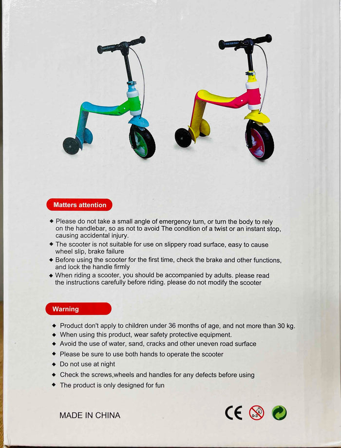 Variable Childrens Scooter 2in1 Pedal Scooter And Balance Bike