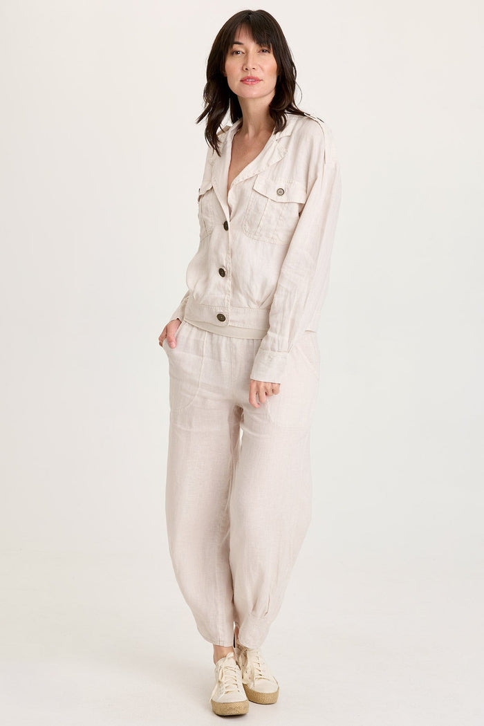 XCVI Vasco Linen Barrel Leg Crop