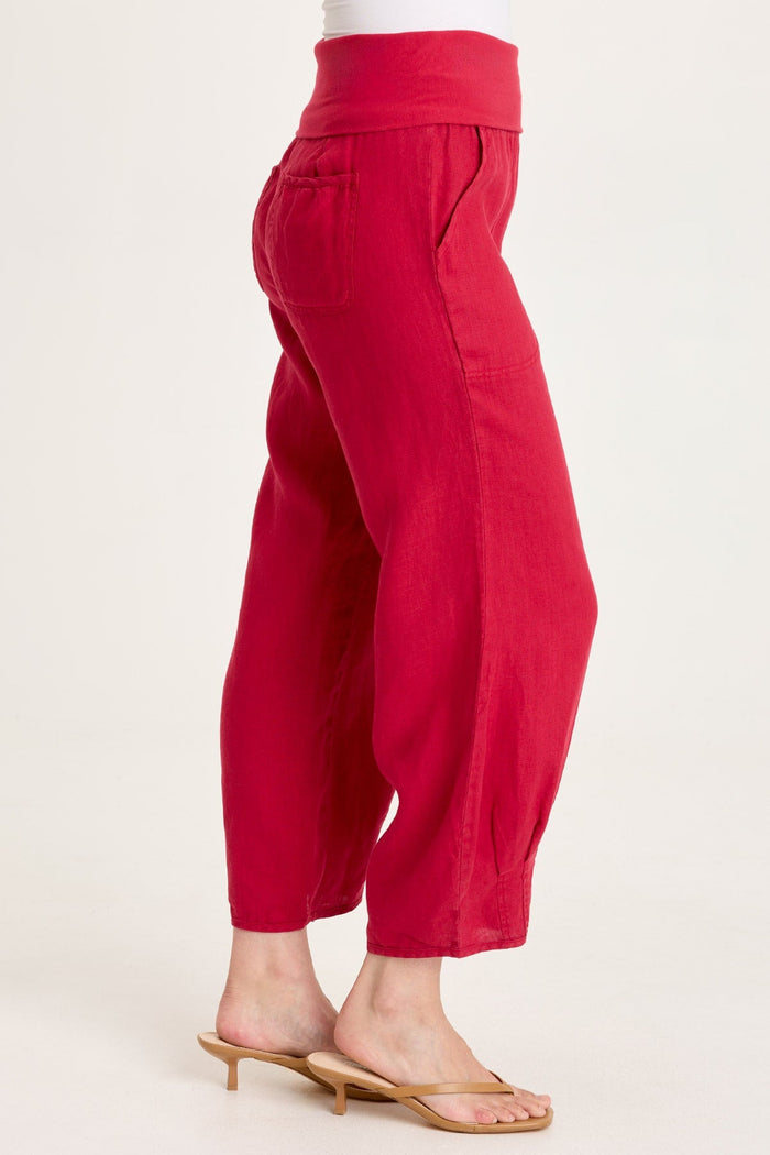 XCVI Vasco Linen Barrel Leg Crop